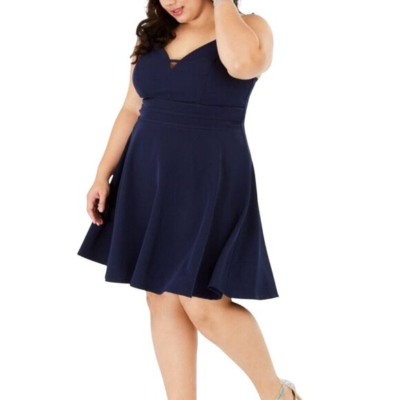 City Studio Dresses & Skirts - City Studio Blue Fit N Flare Spaghetti Strap Party Dress Size 14w